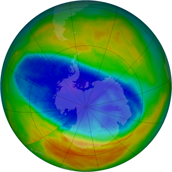 Antarctic ozone map for 05 September 2002